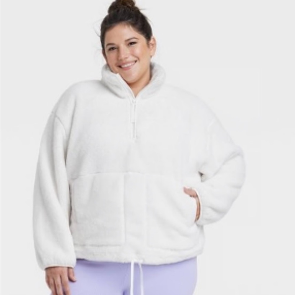 All in Motion Women's White Teddy Jacket